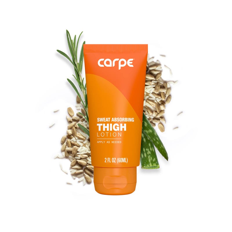 Carpe Sweat Absorbing Thigh - Helps Keep Your Thighs Dry and Chafe Free - Sweat Absorbing Lotion - Helps Control Sticky Thigh Sweat - With Witch Hazel and Vitamin B3 - Image 1